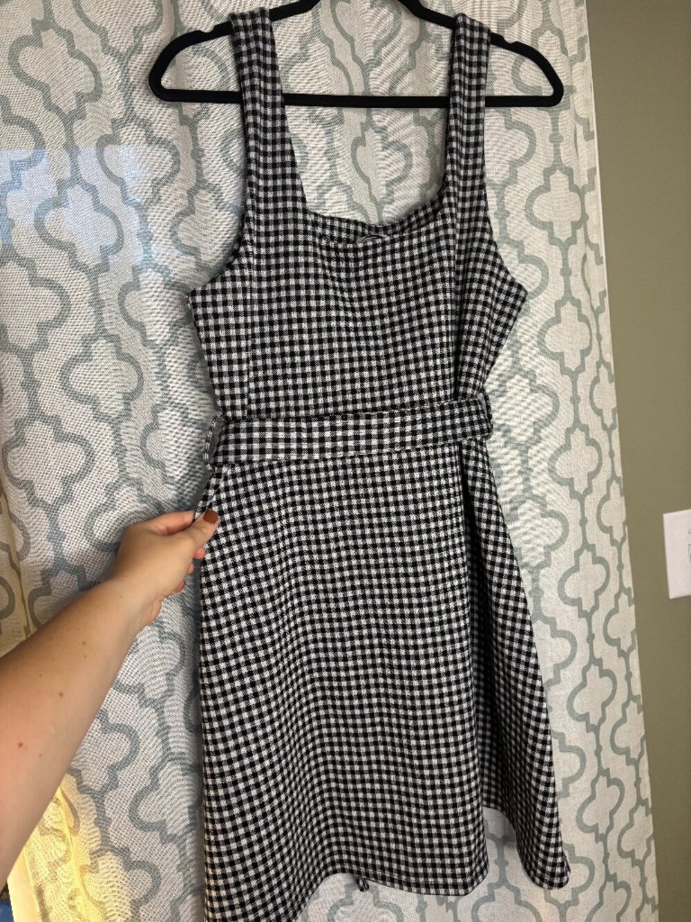 Plaid Dress with Belt